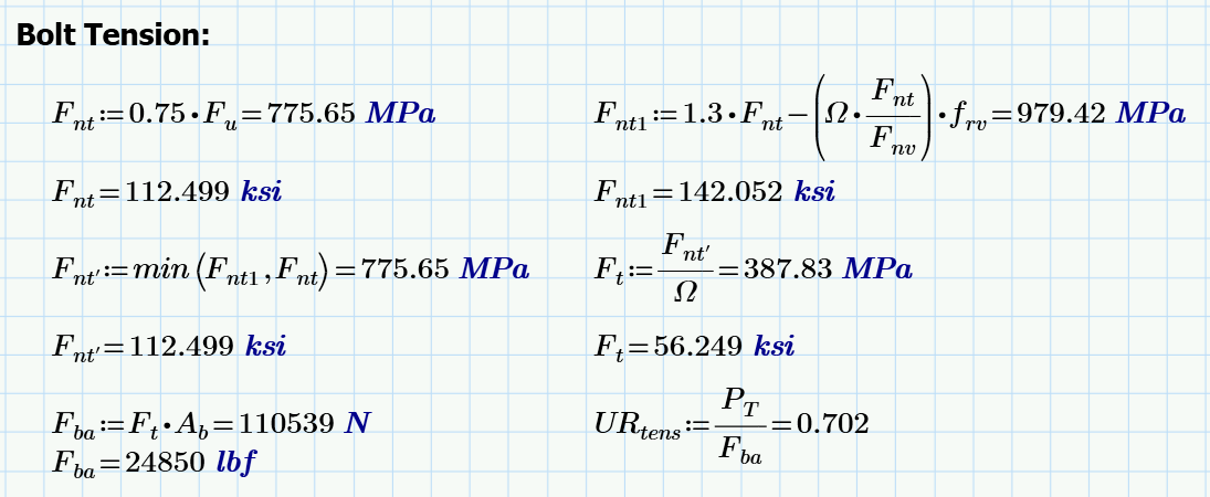 Calculate bolt tension