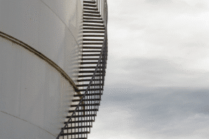 Spiral Stairs on side of stack
